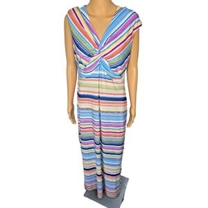 Chico Womens Multicolor Striped‎ Twist Front Sleeveless Maxi Dress 8/10